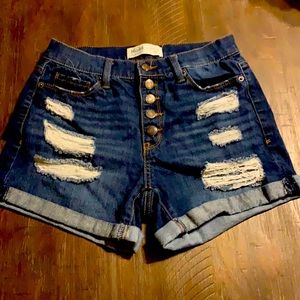 High wasted ripped jean shorts, Size 5